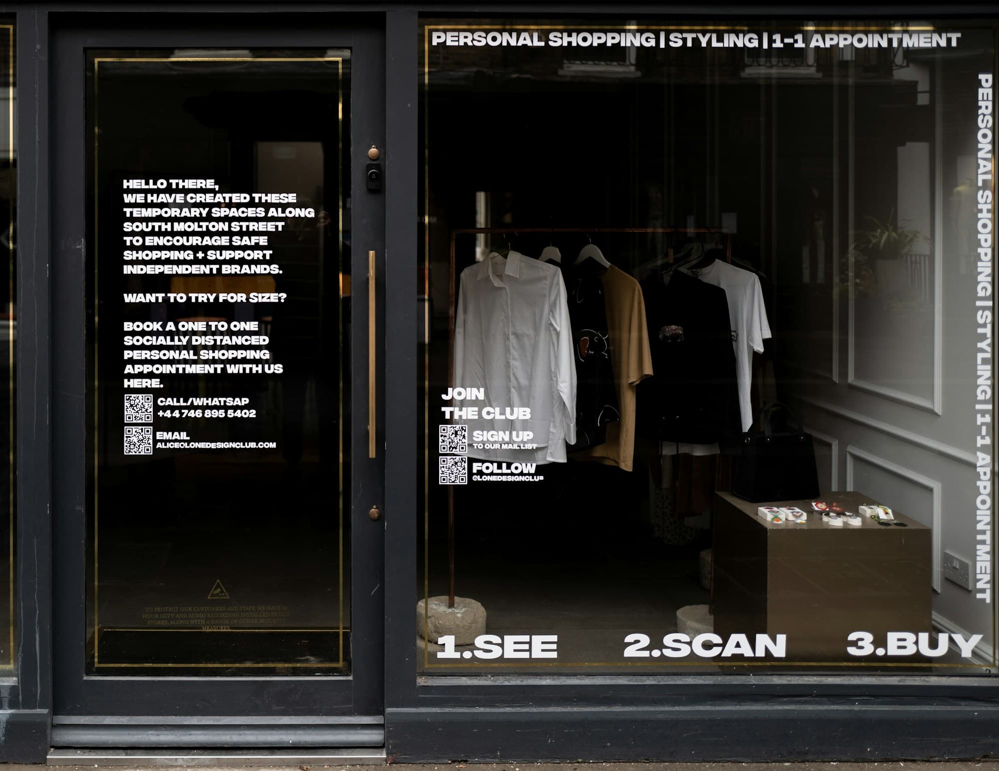 Boutique storefront with personal shopping